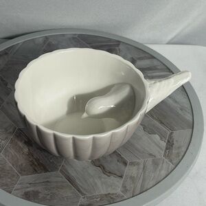 imm Living Bird in Bowl Mug by Ange-line Tetrault Gray White Ceramic Cup